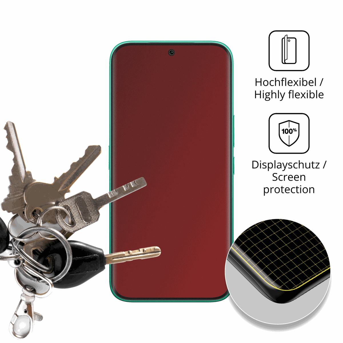 dipos Displayschutz für Tecno Camon 50 Pro, mit Blickschutzfilter und perfekter Passform auch für die Rundungen