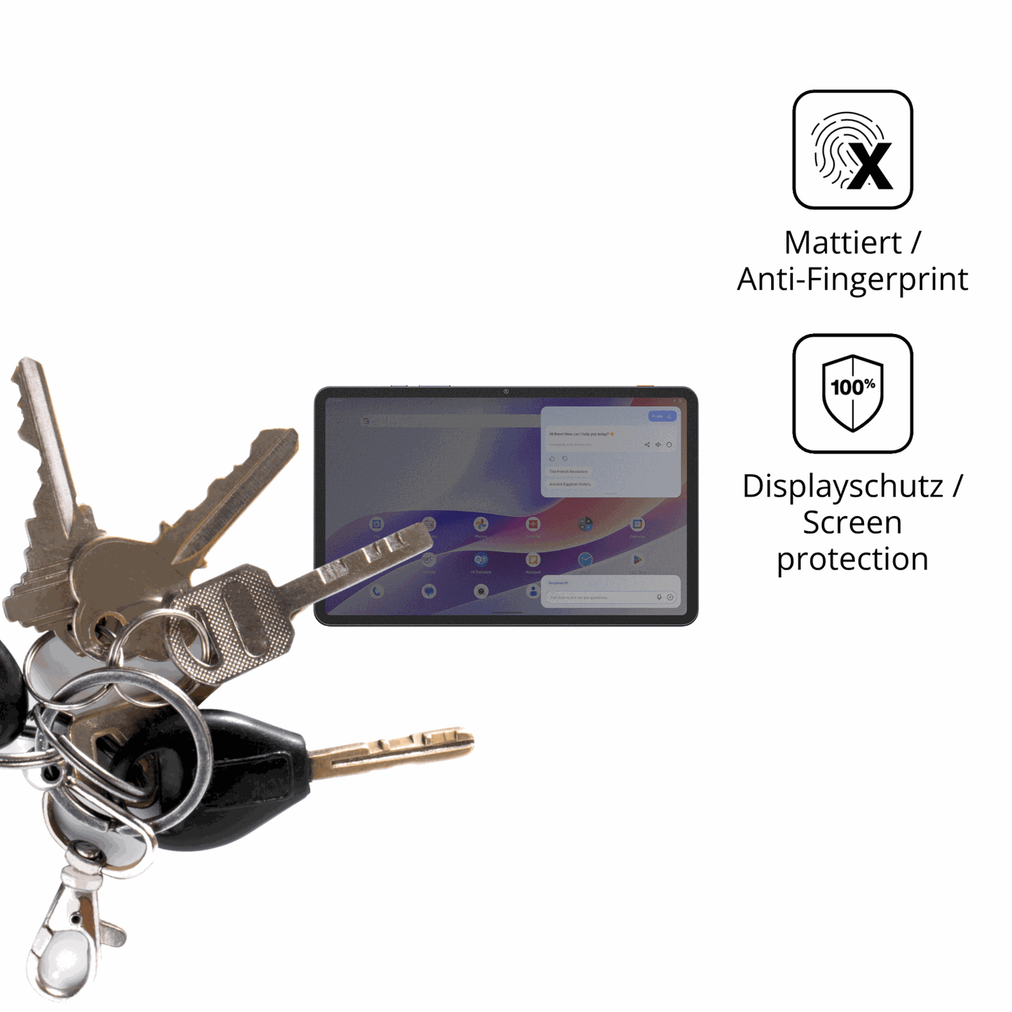 dipos Displayschutz für Tecno MEGAPAD 2, mattierte Oberfläche, Blickschutzfilter und perfekter Passform