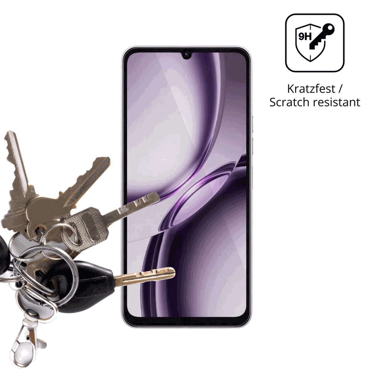 dipos Displayschutz für Tecno Pop 20, transparente Oberfläche, perfekte Passform auch für die Rundungen