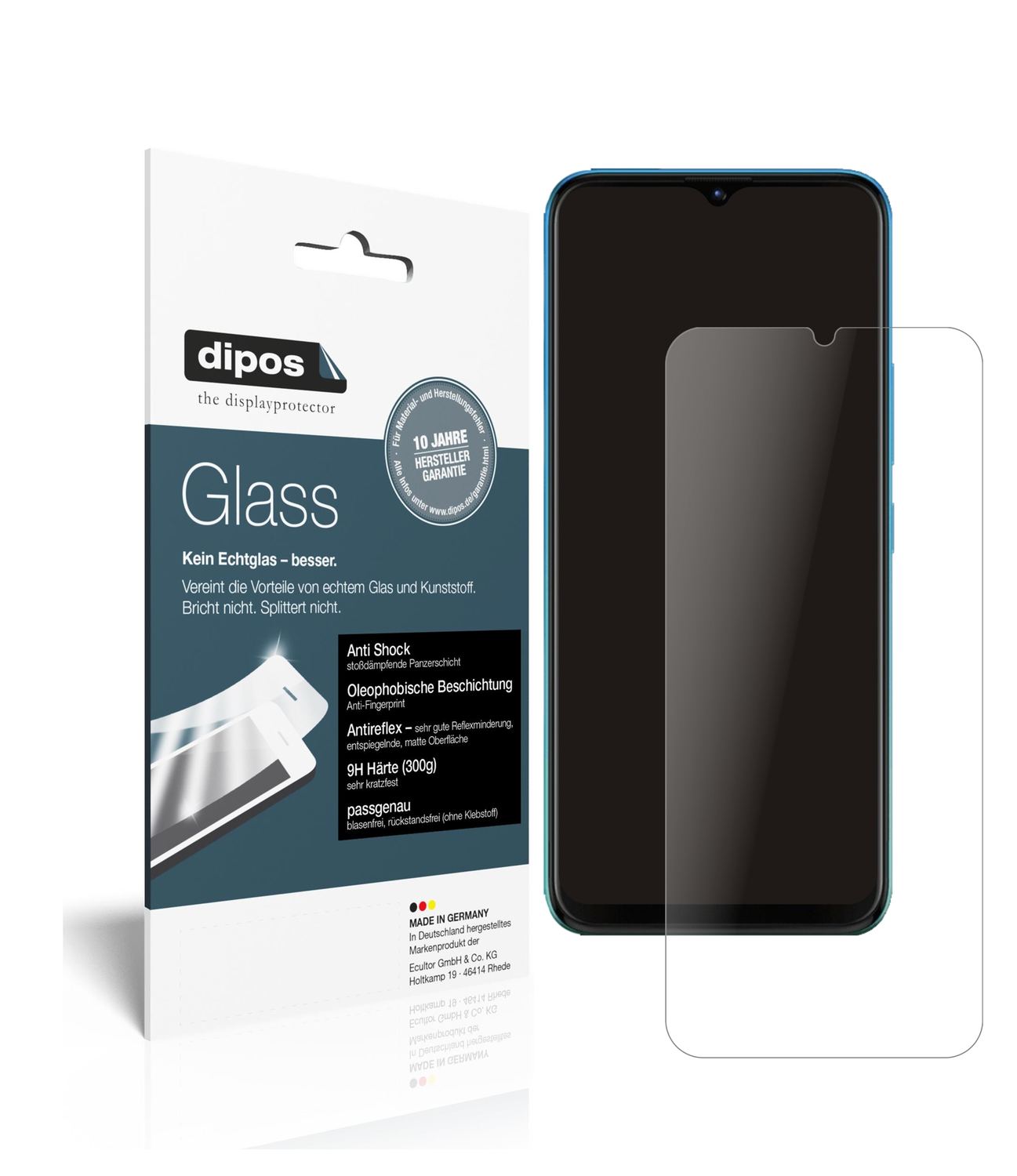 Matte Displayschutzfolie von dipos passend für Tecno Pop 5X, 9H kratzfest und blasenfrei montiert