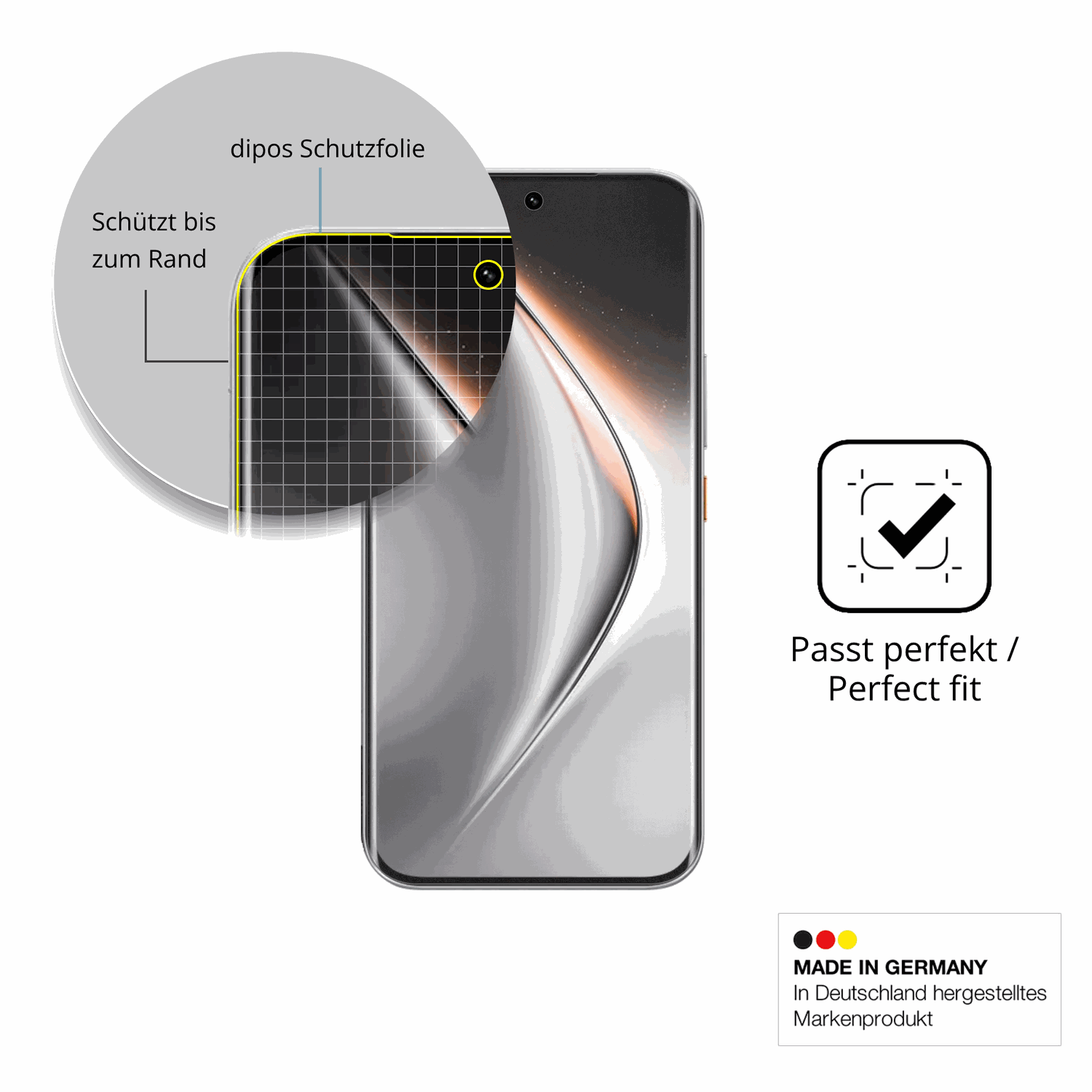 Besonders flexibler Displayschutz mit Anti-Shock-Schicht im Materialmix