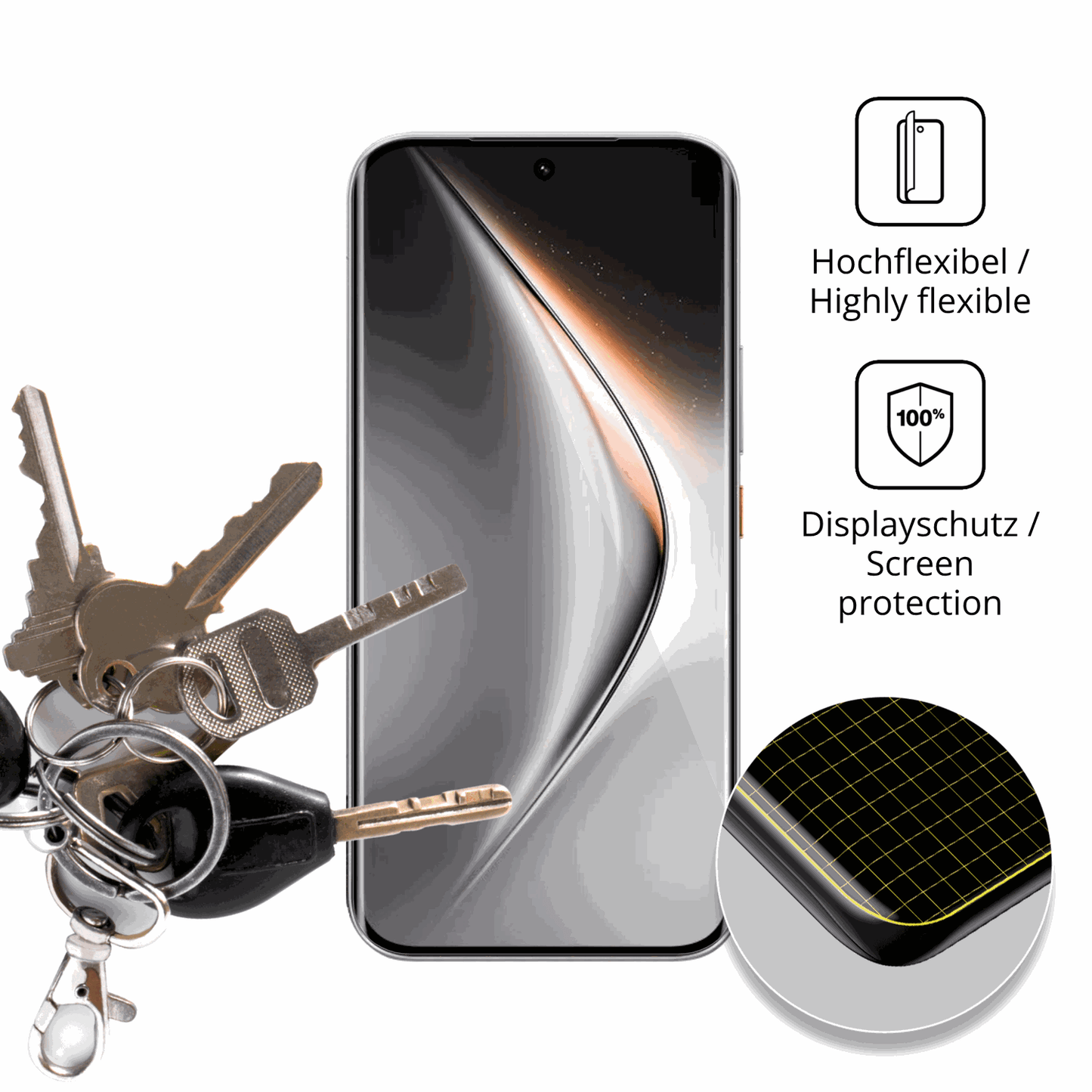 dipos Displayschutz für Tecno Pova Curve 2 5G, transparente Oberfläche, geringe Dicke und perfekte Passform