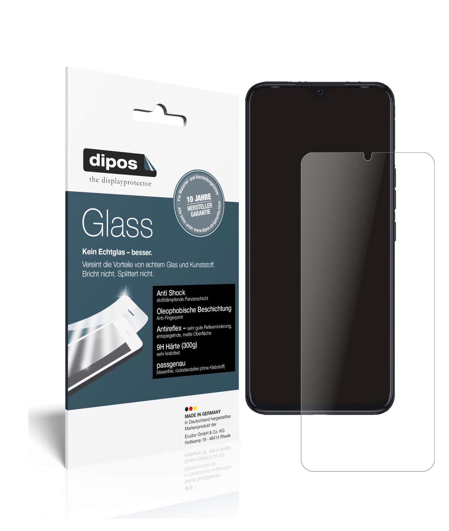 Matte Displayschutzfolie von dipos passend für Tecno Pova Neo, 9H kratzfest und blasenfrei montiert