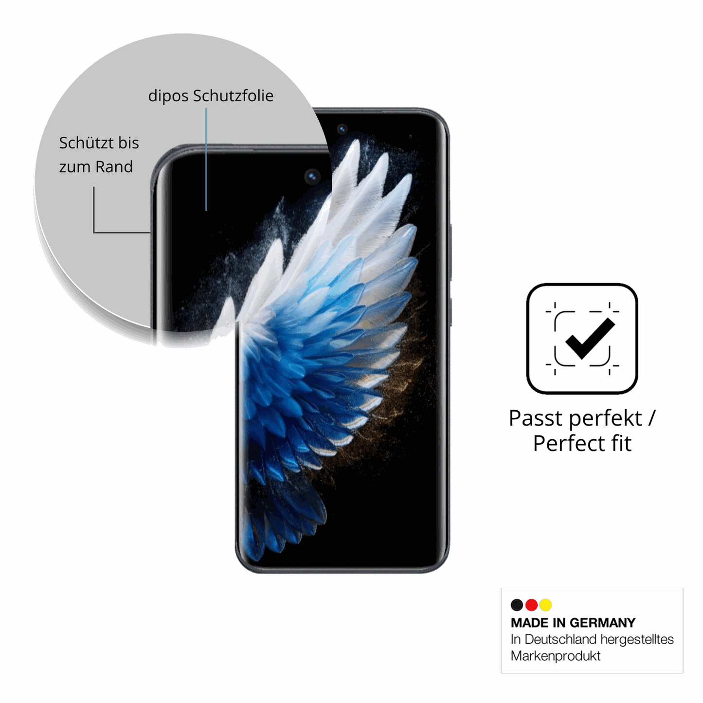 Besonders flexibler Displayschutz mit Anti-Shock-Schicht im Materialmix