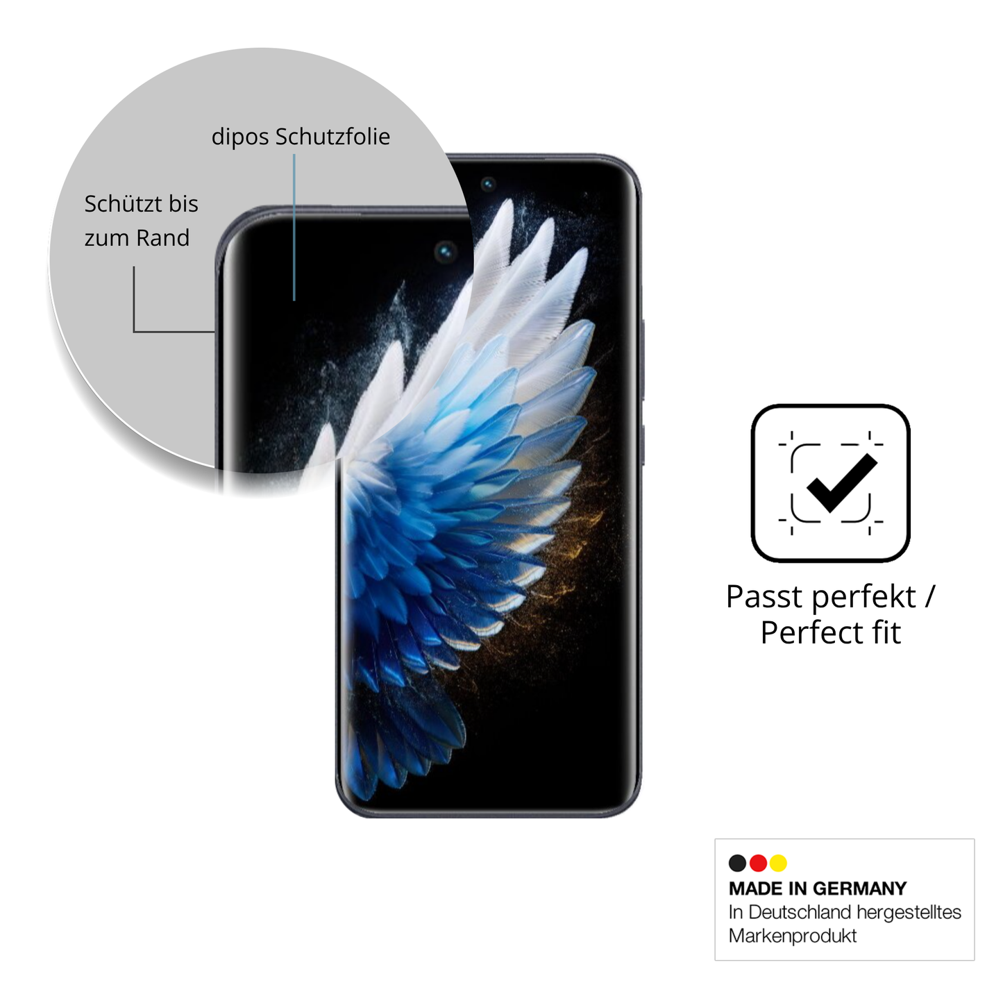 Schutz gegen Kratzer auf dem tecnospark 40 pro plus Glas durch Schlüssel, Stöße gegen die Tischkante oder Stürze