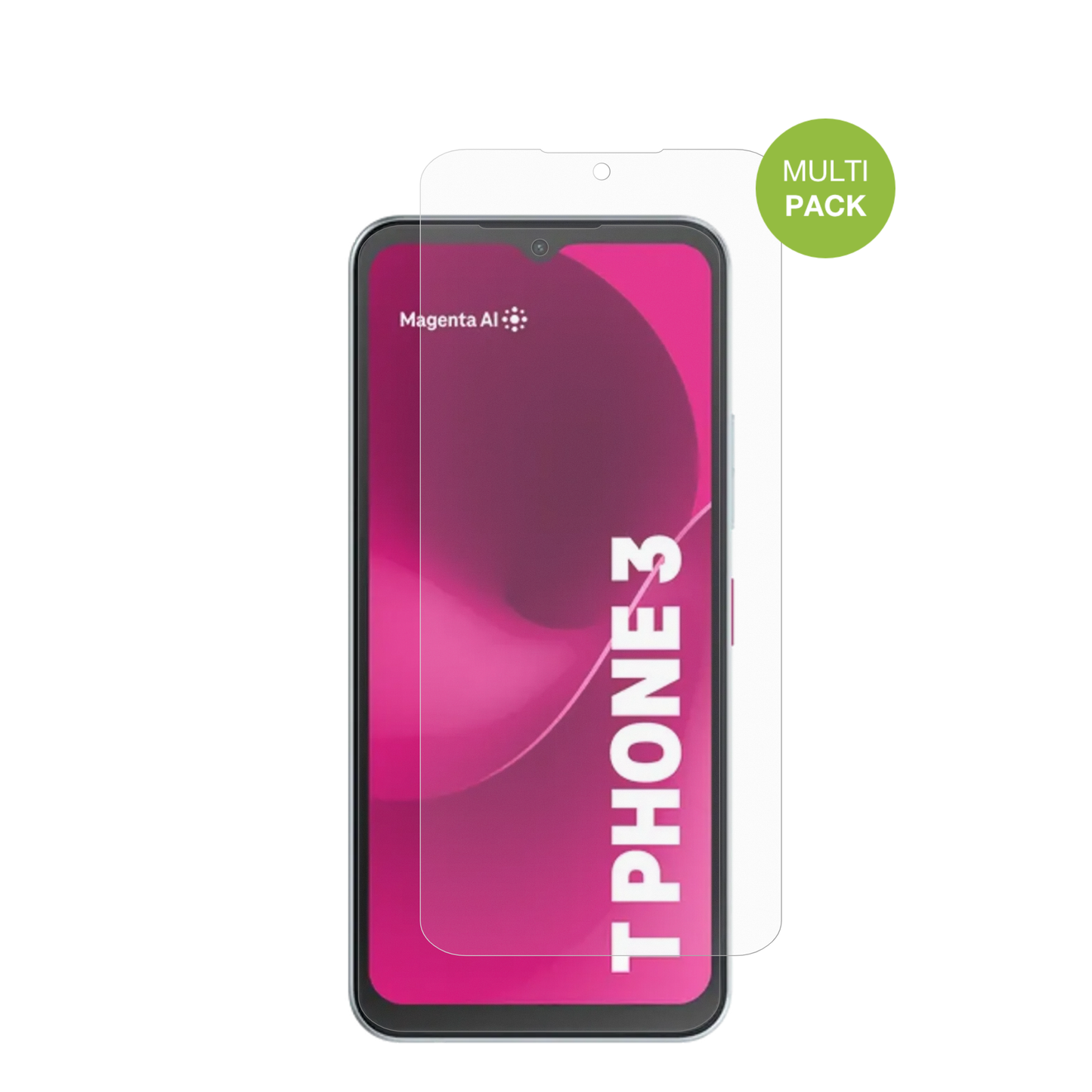 TelekomT Phone 3 Pro mit aufgebrachter dipos Displayschutzfolie, die lästige Fingerabdrücke minimiert