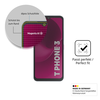 Schutz gegen Kratzer auf dem Telekom T Phone 3 Pro Glas durch Schlüssel oder Ähnliches