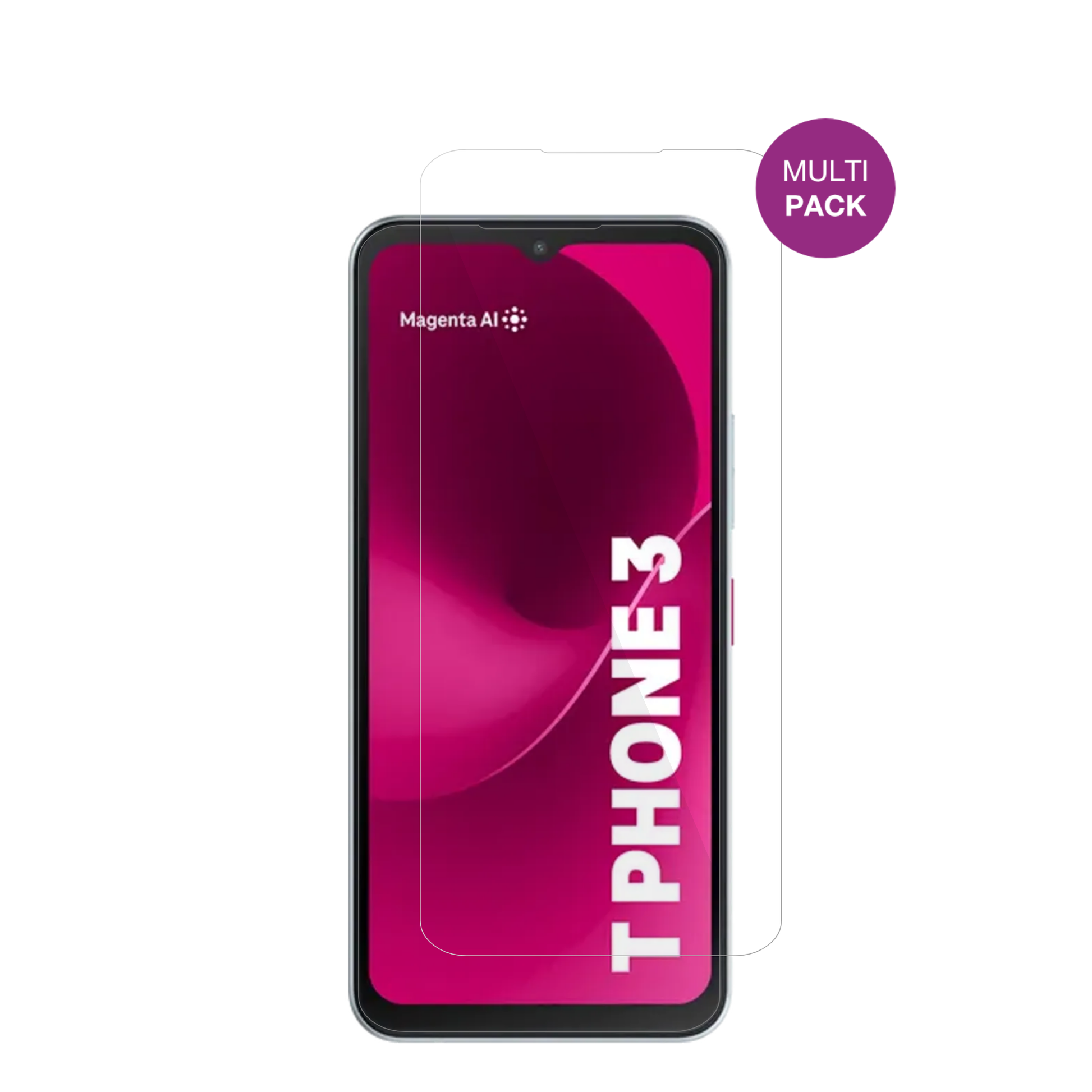 TelekomT Phone 3 Pro mit aufgebrachter dipos Displayschutzfolie, glasklare Darstellung ohne Einschränkungen