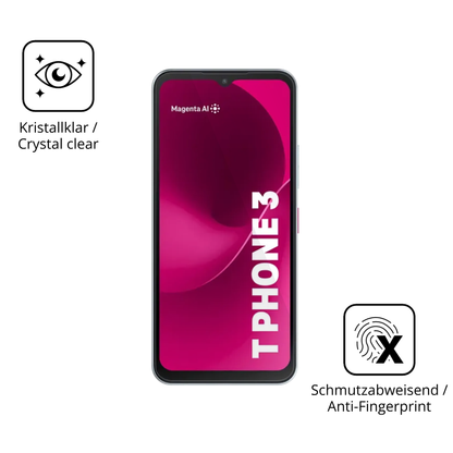 Flexible TPU-Folie passend zugeschnitten für Telekom T Phone 3 Pro, vollständige Abdeckung