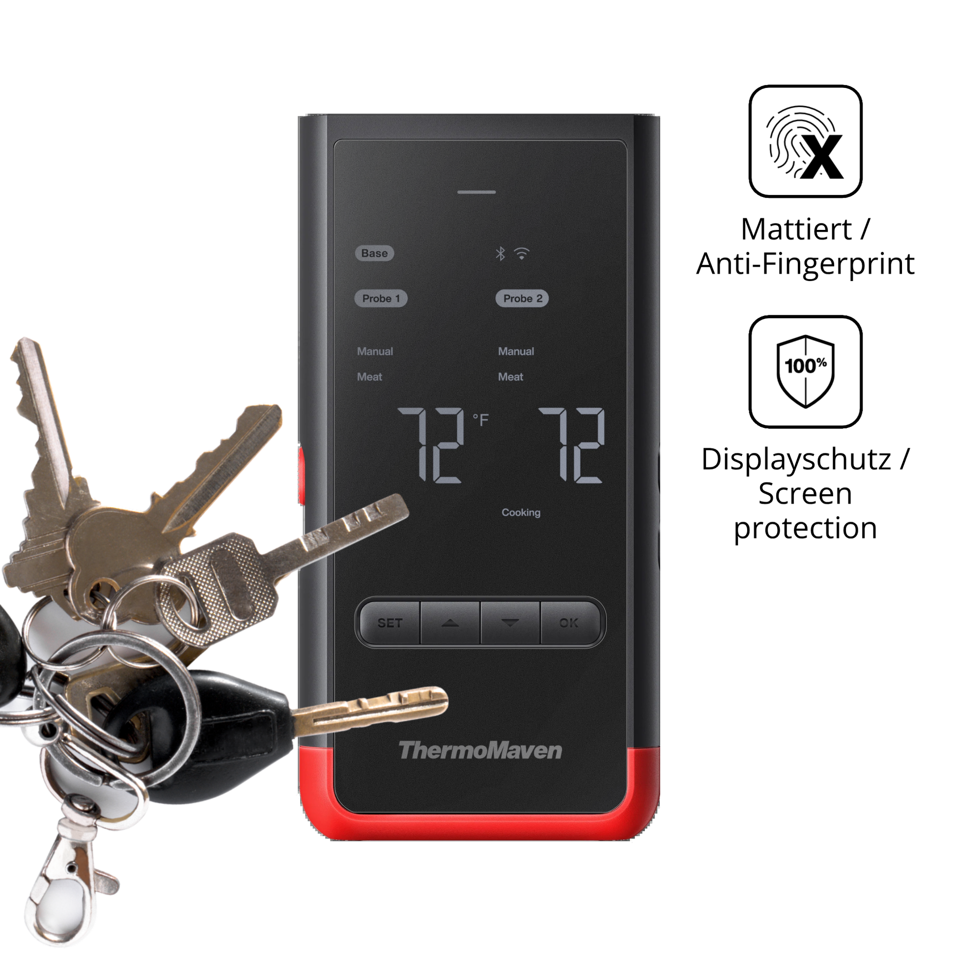 dipos Displayschutz für ThermoMaven P2, mattierte Oberfläche, Blickschutzfilter und perfekter Passform