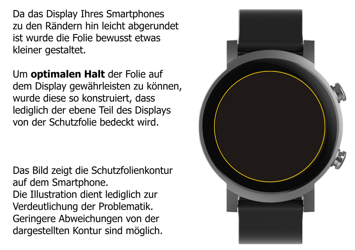 Schutzfolie mit optimaler Passform, zur Verwendung mit Hüllen geeignet