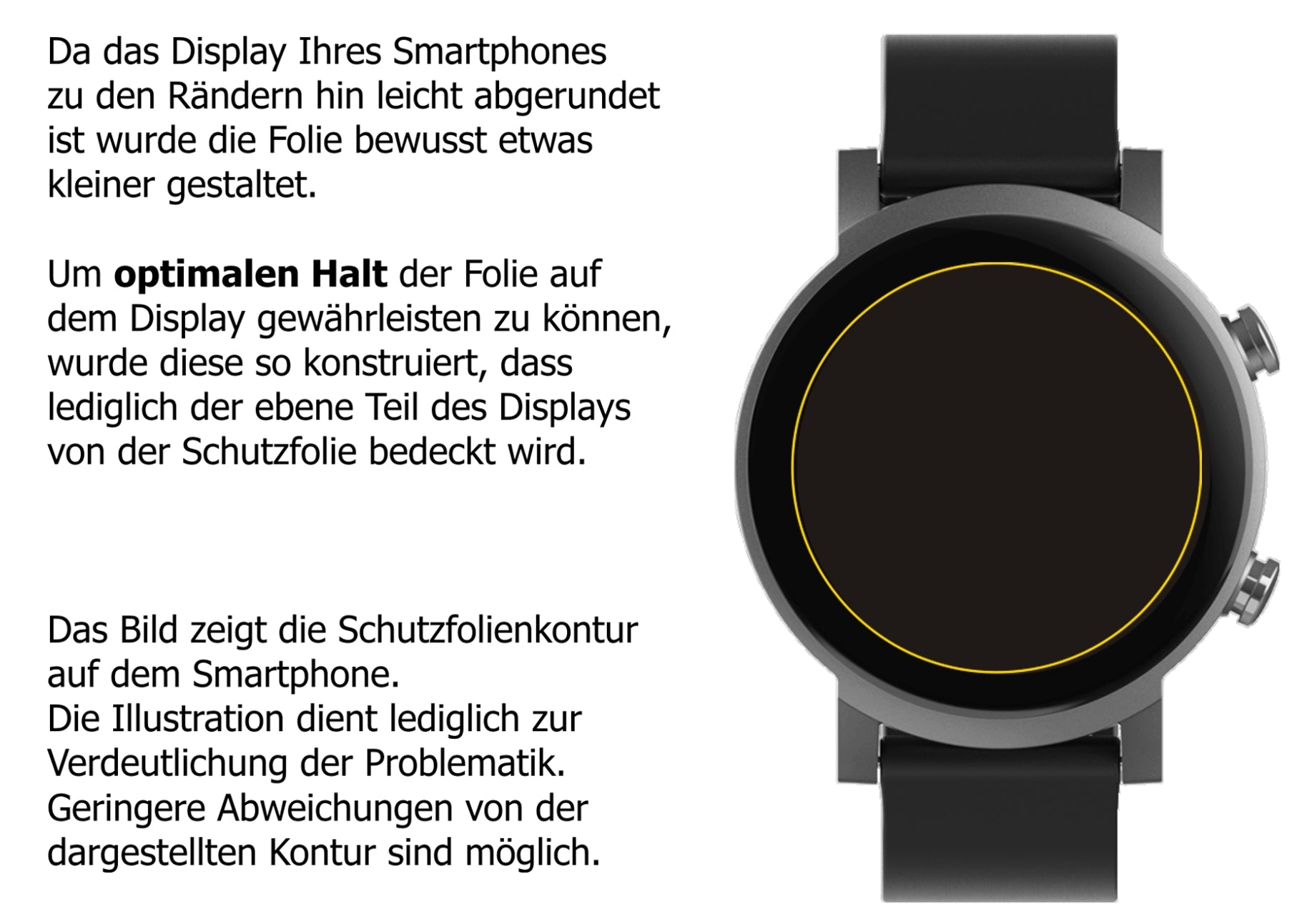 Schutzfolie mit optimaler Passform, zur Verwendung mit Hüllen geeignet