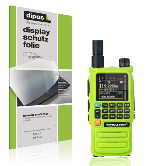 Matte Displayschutzfolie von dipos passend für tidradioh3 plus, präziser Zuschnitt und blasenfrei montiert