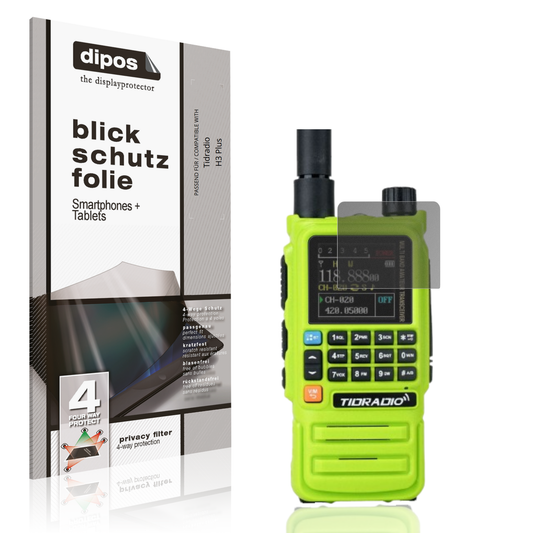 Blickschutzfolie von dipos passend für tidradioh3 plus, präziser Zuschnitt und blasenfrei montiert