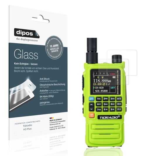 Matte Displayschutzfolie von dipos passend für tidradioh3 plus, 9H kratzfest und blasenfrei montiert