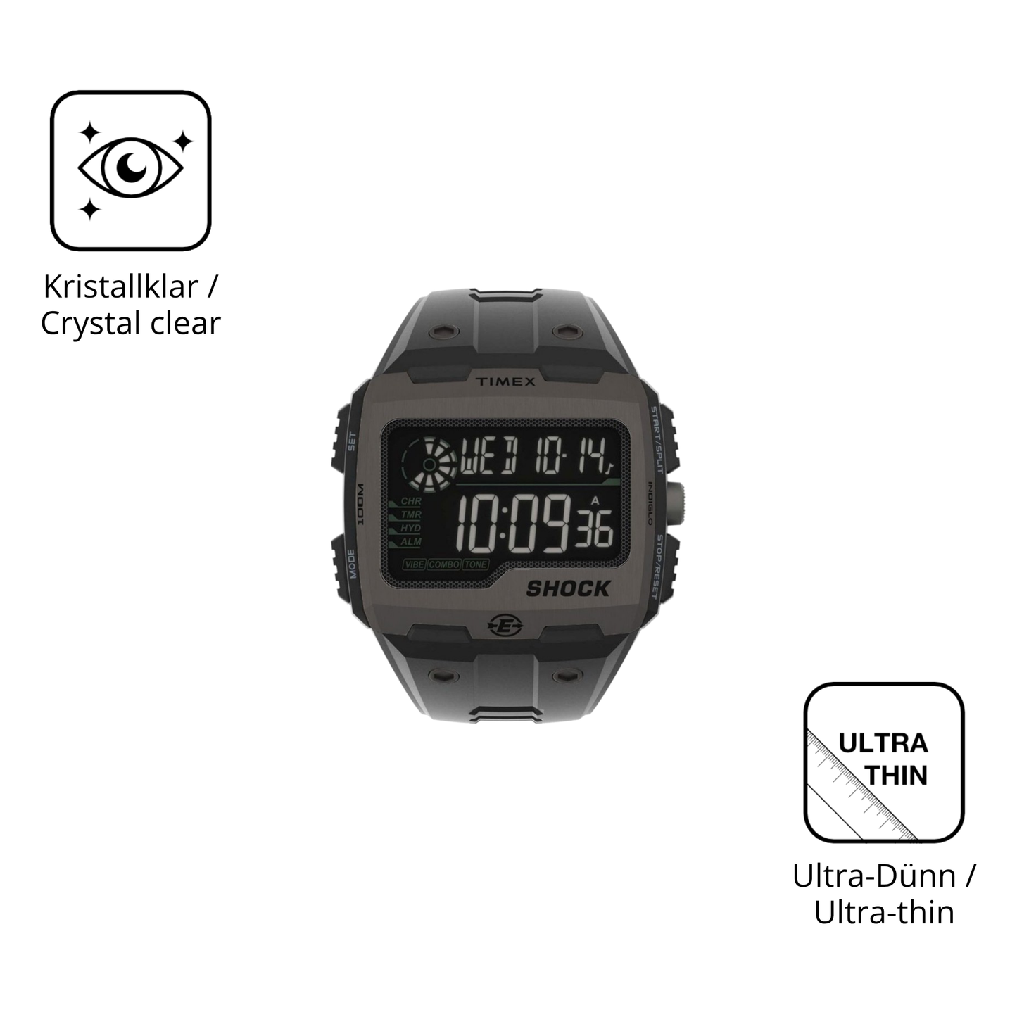 Dünne und klare Folie passend zugeschnitten für Timex Expedition Grid Shock