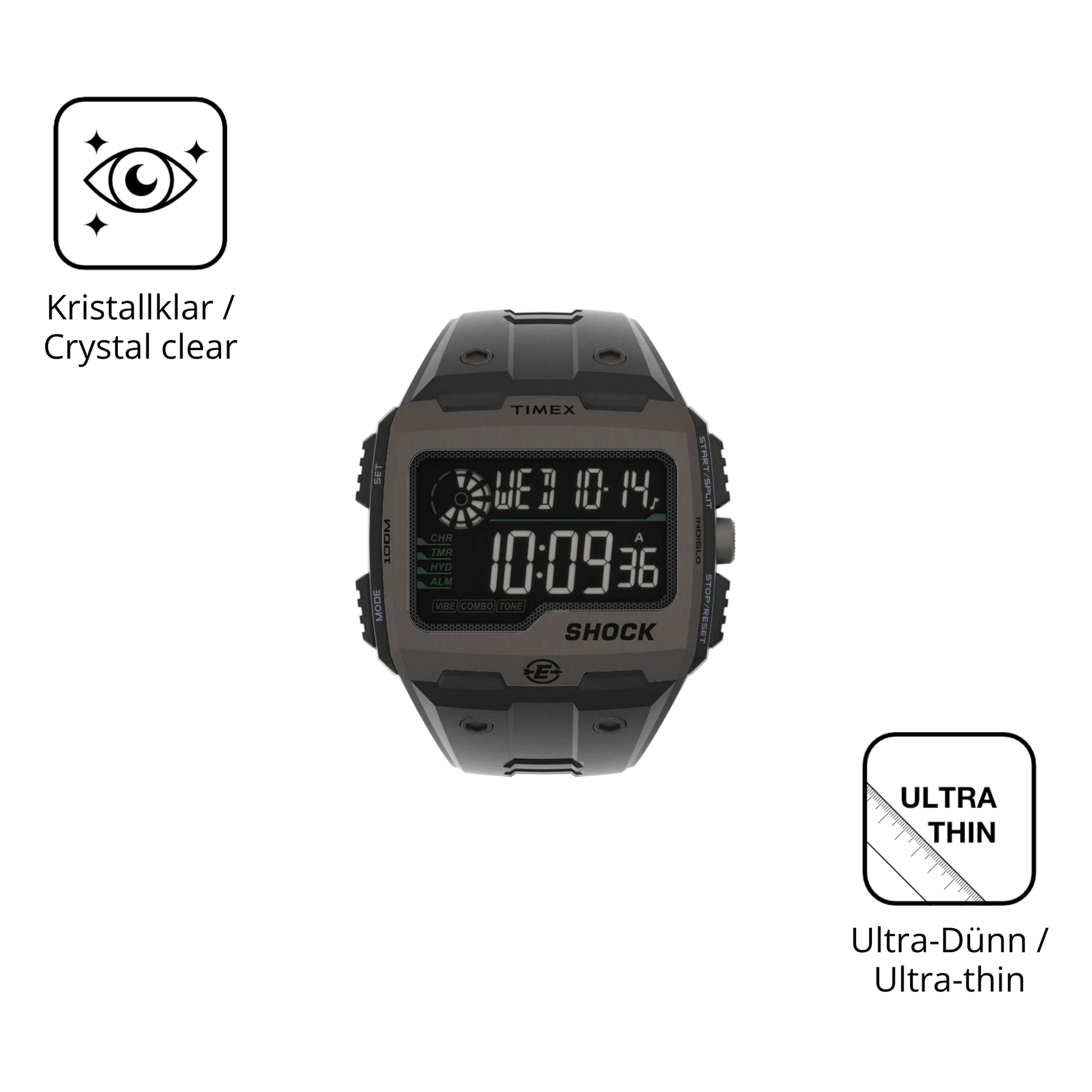 Dünne und klare Folie passend zugeschnitten für Timex Expedition Grid Shock