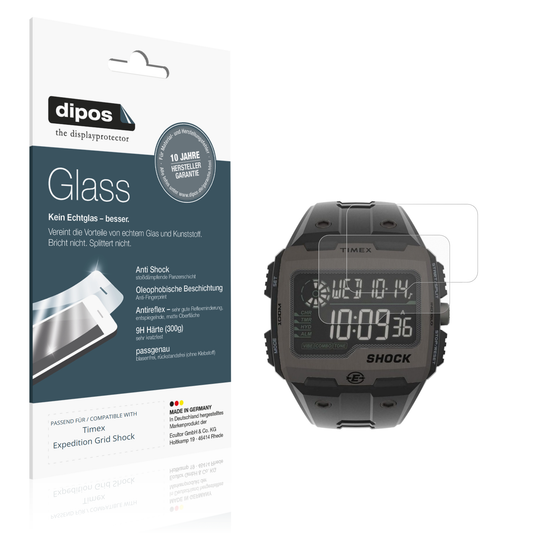 Matte Displayschutzfolie von dipos passend für Timex Expedition Grid Shock, 9H kratzfest und blasenfrei montiert