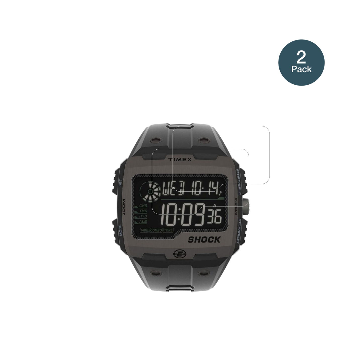 TimexExpedition Grid Shock mit aufgebrachter dipos Flex Schutzfolie, glasklare Darstellung ohne Einschränkungen
