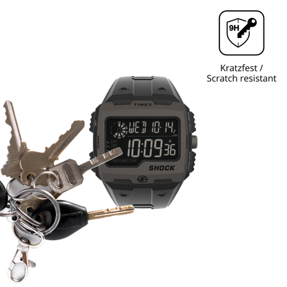 dipos Displayschutz für Timex Expedition Grid Shock, transparente Oberfläche, perfekte Passform auch für die Rundungen