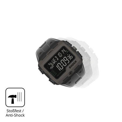 Schutz gegen Kratzer auf dem Timex Expedition Grid Shock Glas durch Schlüssel, Stöße gegen die Tischkante oder Stürze