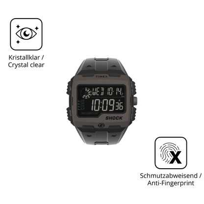 Flexible TPU-Folie passend zugeschnitten für Timex Expedition Grid Shock, vollständige Abdeckung