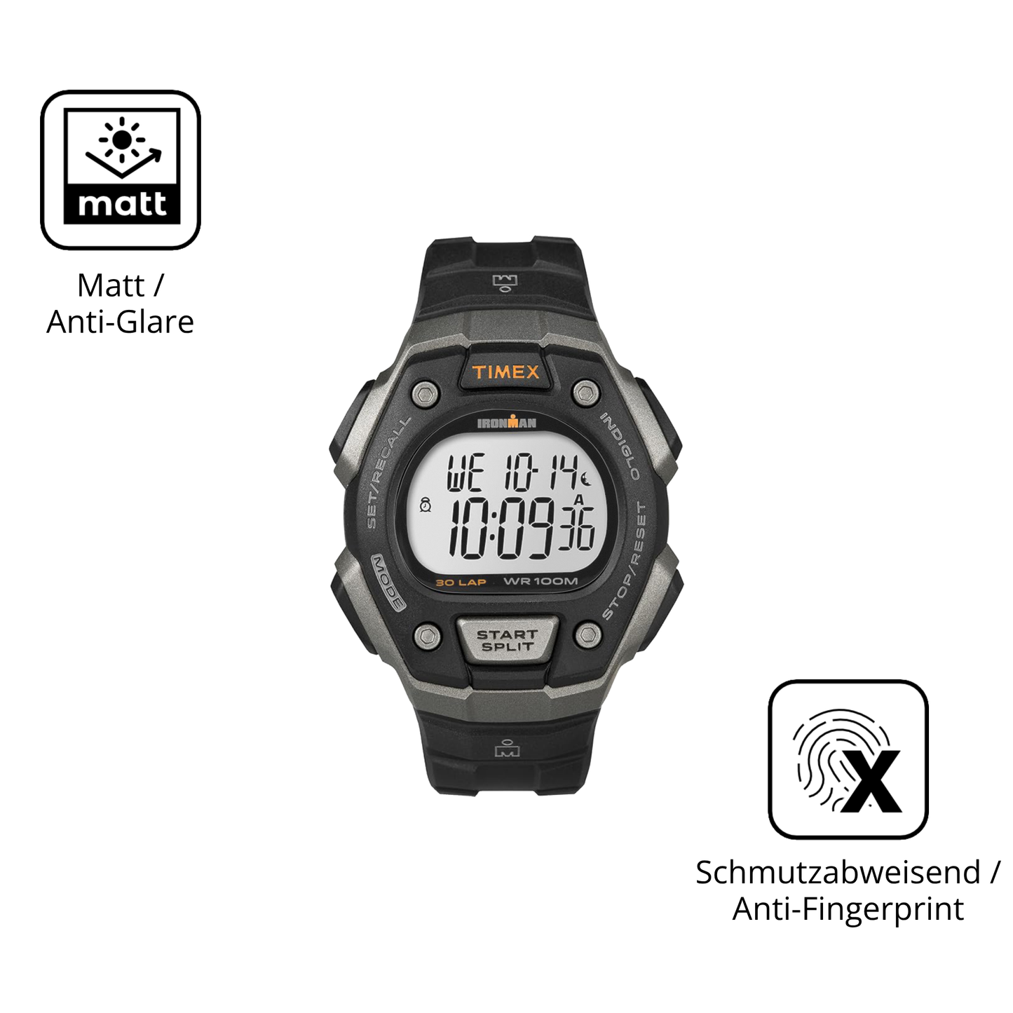 9H Hartbeschichtete, flexible Folie passend zugeschnitten für Timex Ironman