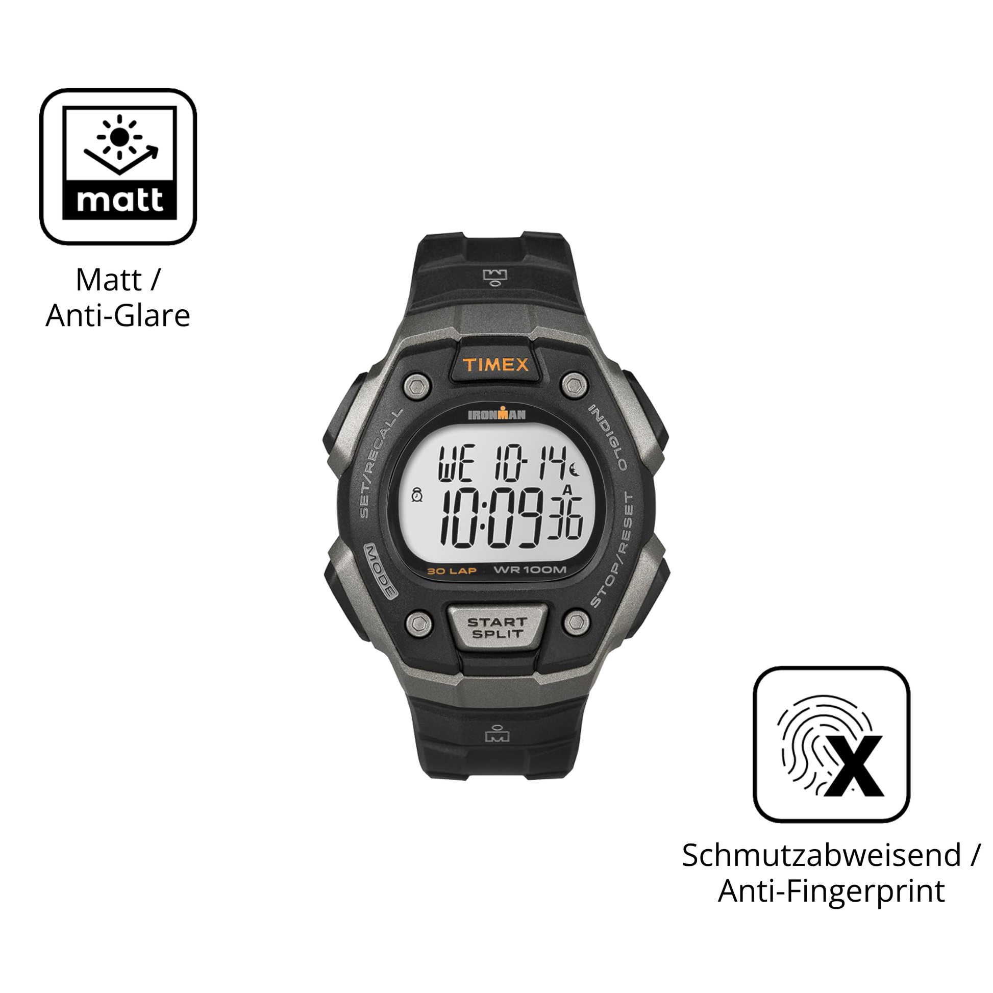 9H Hartbeschichtete, flexible Folie passend zugeschnitten für Timex Ironman