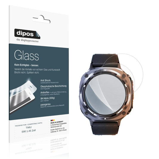 Matte Displayschutzfolie von dipos passend für TIMU S90 1.45 Zoll, 9H kratzfest und blasenfrei montiert