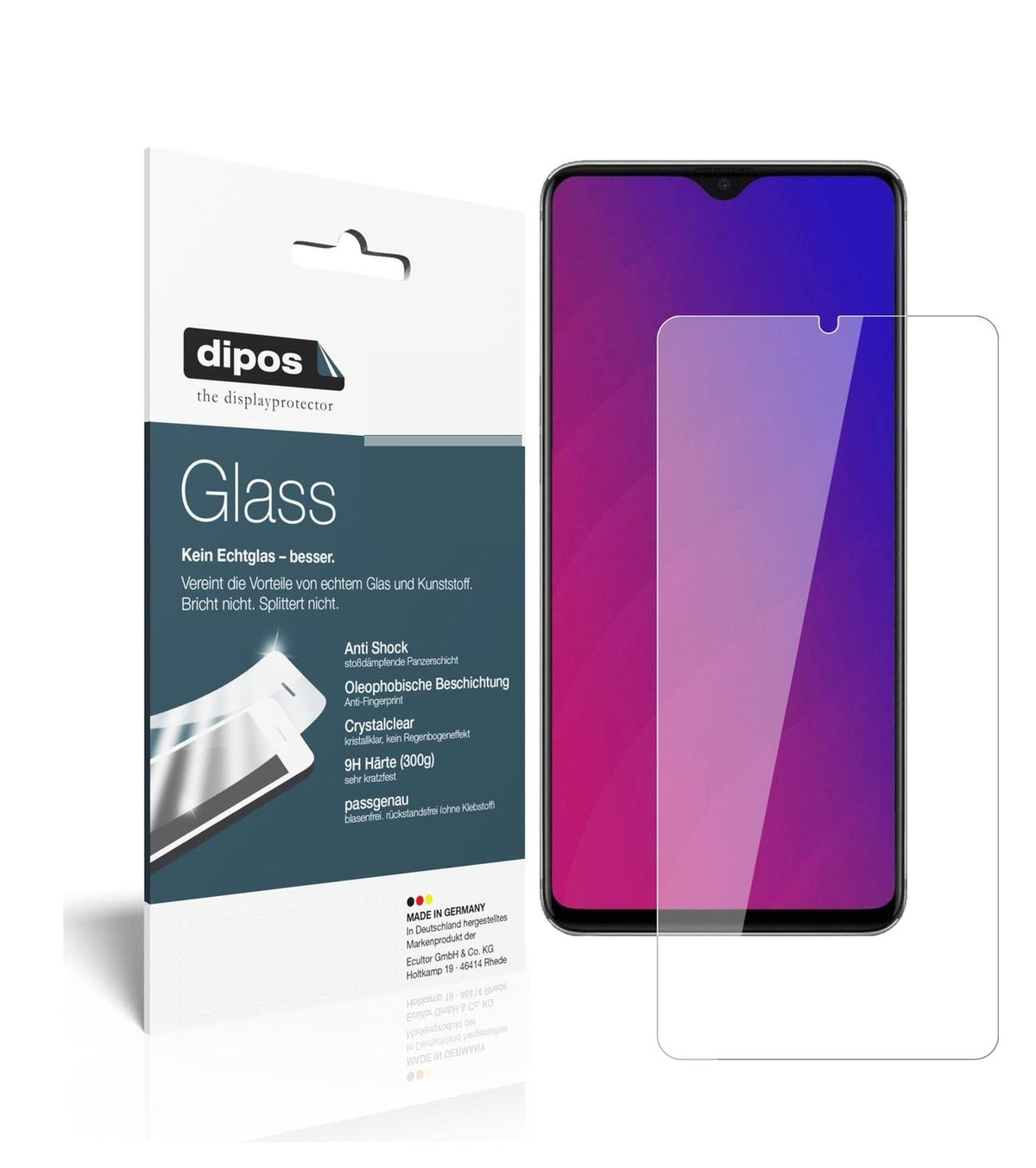 1x 9H Schutzfolie für Oppo F9 Panzerfolie