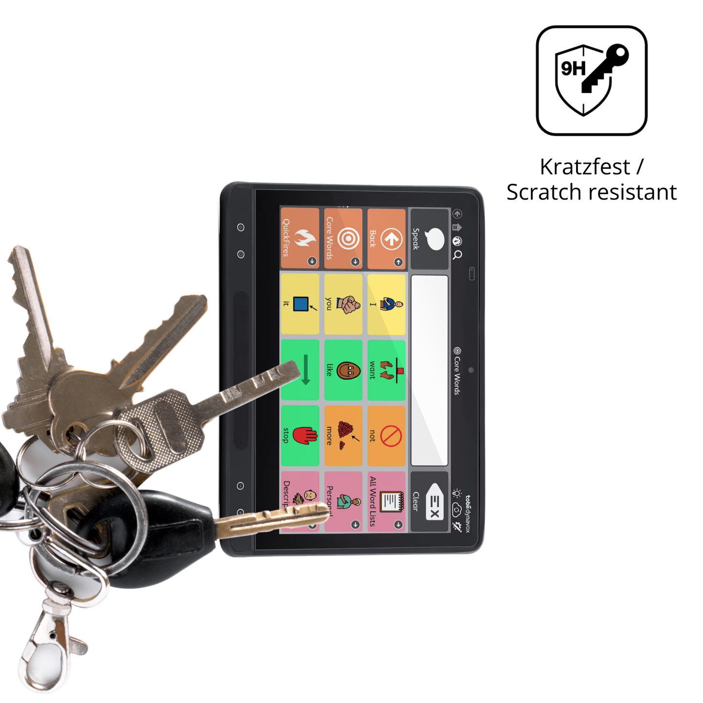 dipos Displayschutz für Tobii Dynavox TD I-16, transparente Oberfläche, perfekte Passform auch für die Rundungen