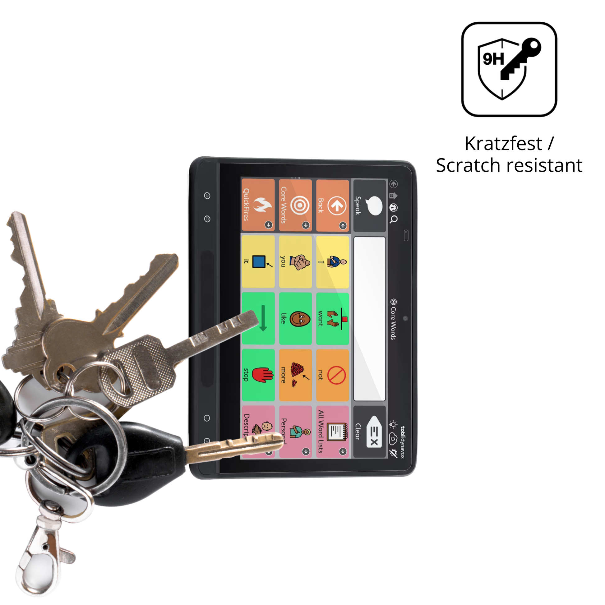 dipos Displayschutz für Tobii Dynavox TD I-16, transparente Oberfläche, perfekte Passform auch für die Rundungen