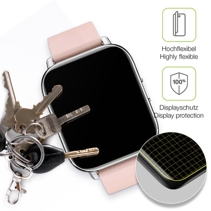 dipos Displayschutz für Togala Smartwatch, transparente Oberfläche, perfekte Passform auch für die Rundungen