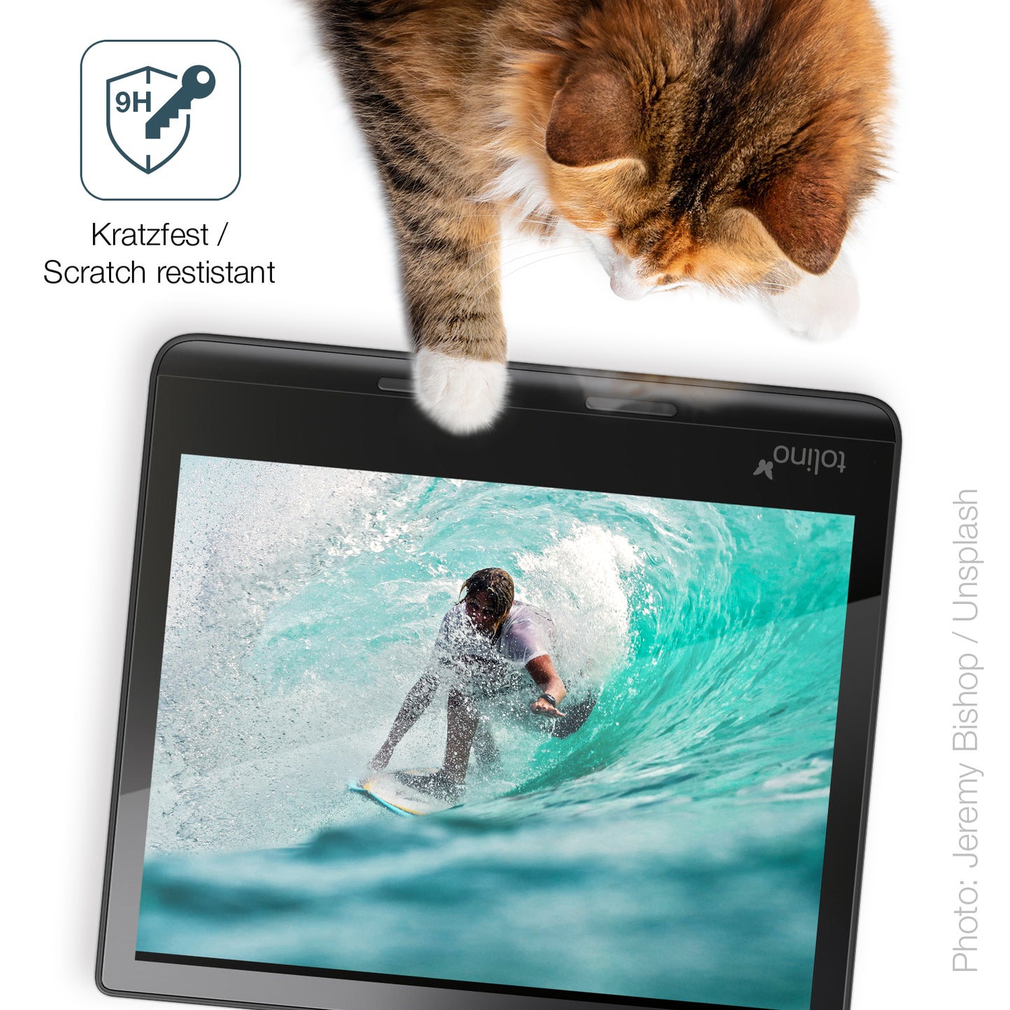 dipos Displayschutz für Tolino Epos 3 e-Book Reader, transparente Oberfläche, perfekte Passform auch für die Rundungen