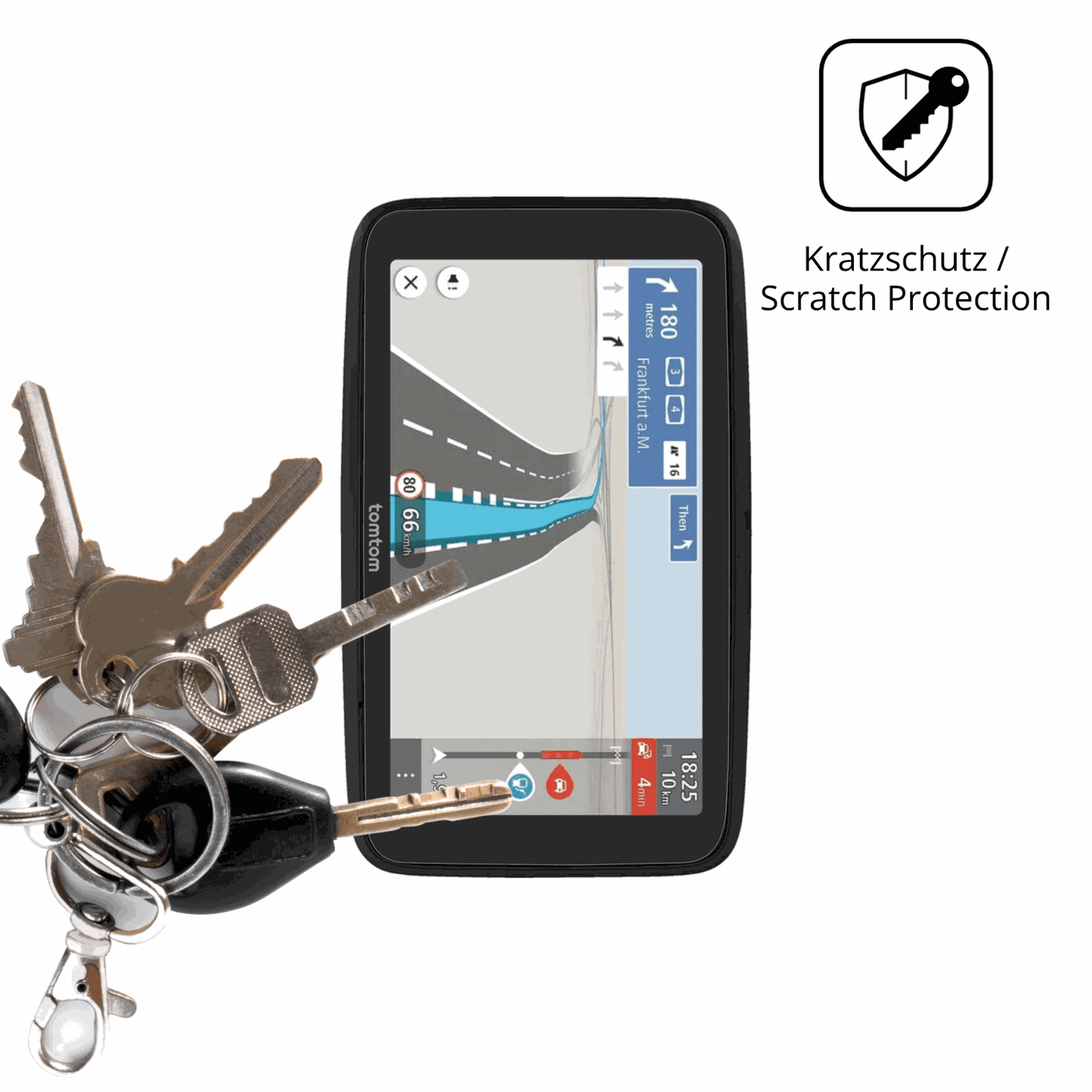 Schutz gegen Kratzer auf dem TomTom Go Essential 6 Zoll 2. Gen Glas durch Schlüssel oder Ähnliches