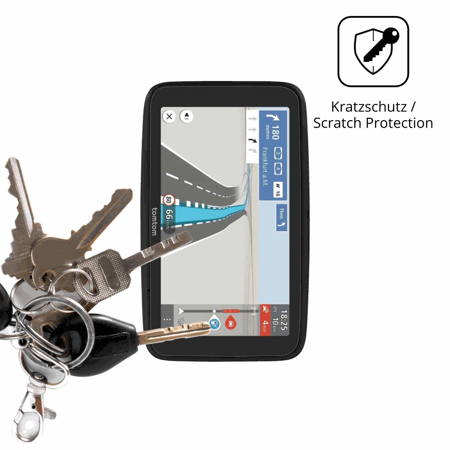 Schutz gegen Kratzer auf dem TomTom Go Essential 6 Zoll 2. Gen Glas durch Schlüssel oder Ähnliches