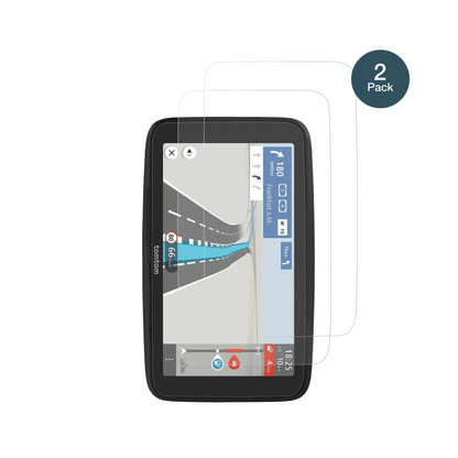 TomTomGo Essential 6 Zoll 2. Gen mit aufgebrachter dipos Panzerfolie, die lästige Fingerabdrücke minimiert