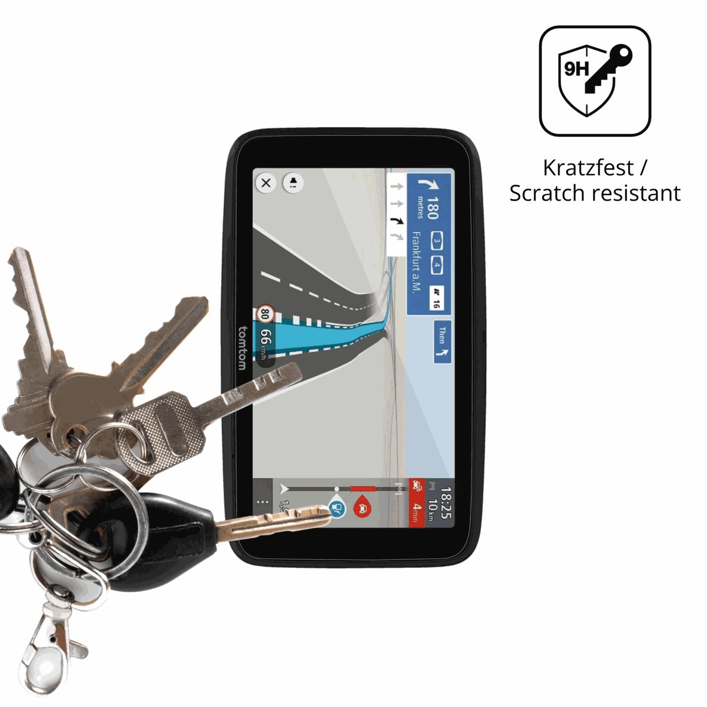 dipos Displayschutz für TomTom Go Essential 6 Zoll 2. Gen, transparente Oberfläche, perfekte Passform auch für die Rundungen
