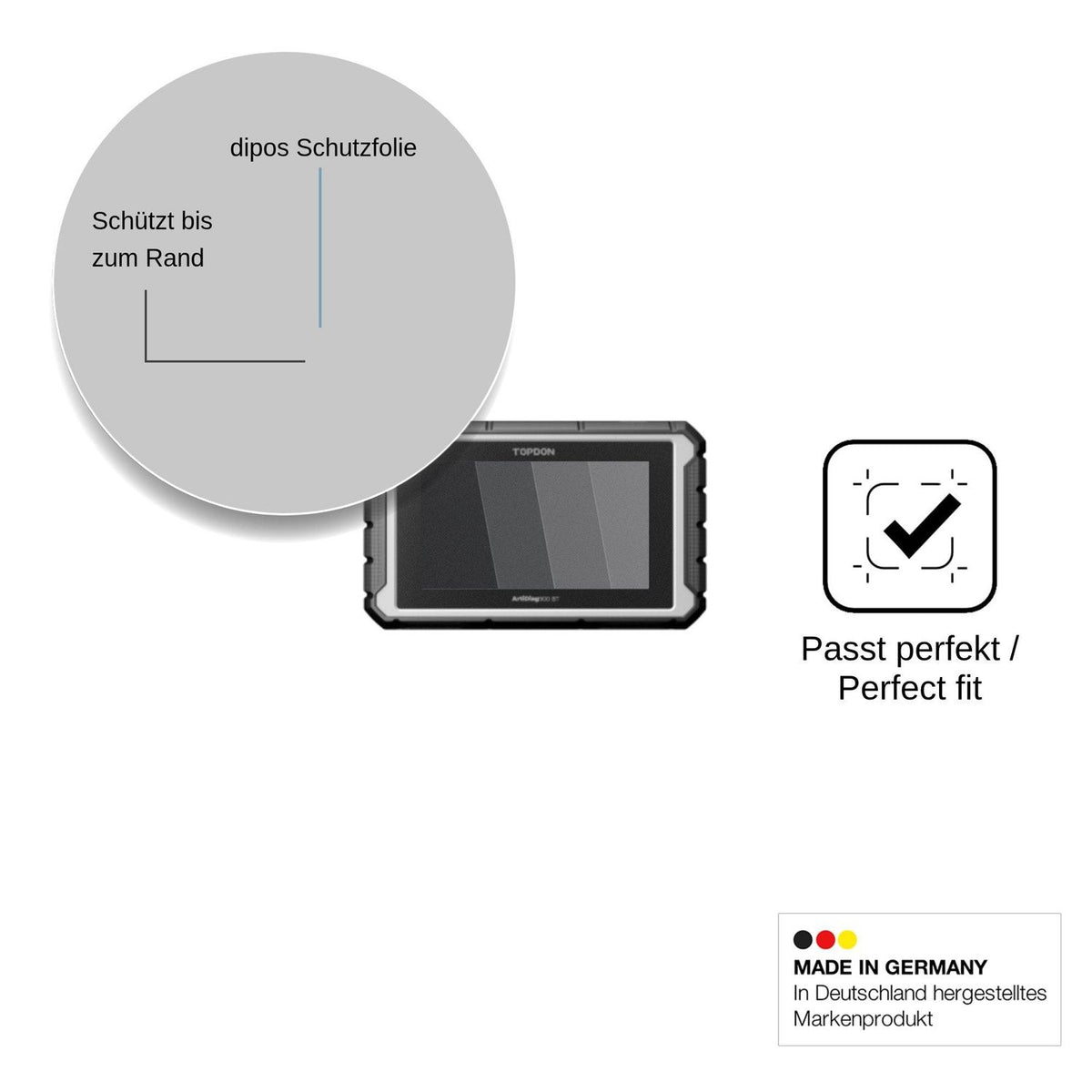Blickschutzfolie für Topdon ArtiDiag 900 BT matt Schutzfolie Privacy