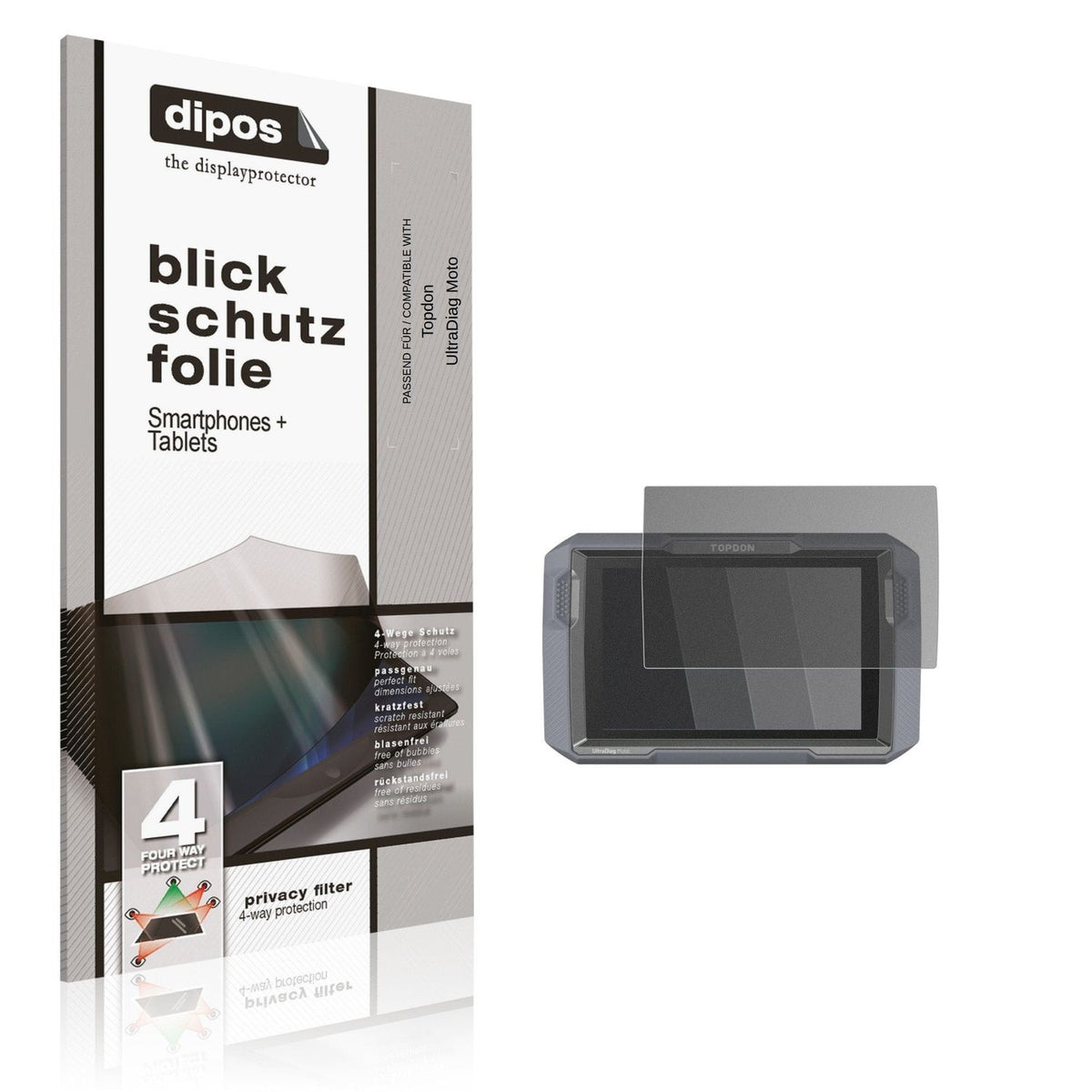Blickschutzfolie für Topdon UltraDiag Moto matt Schutzfolie Privacy