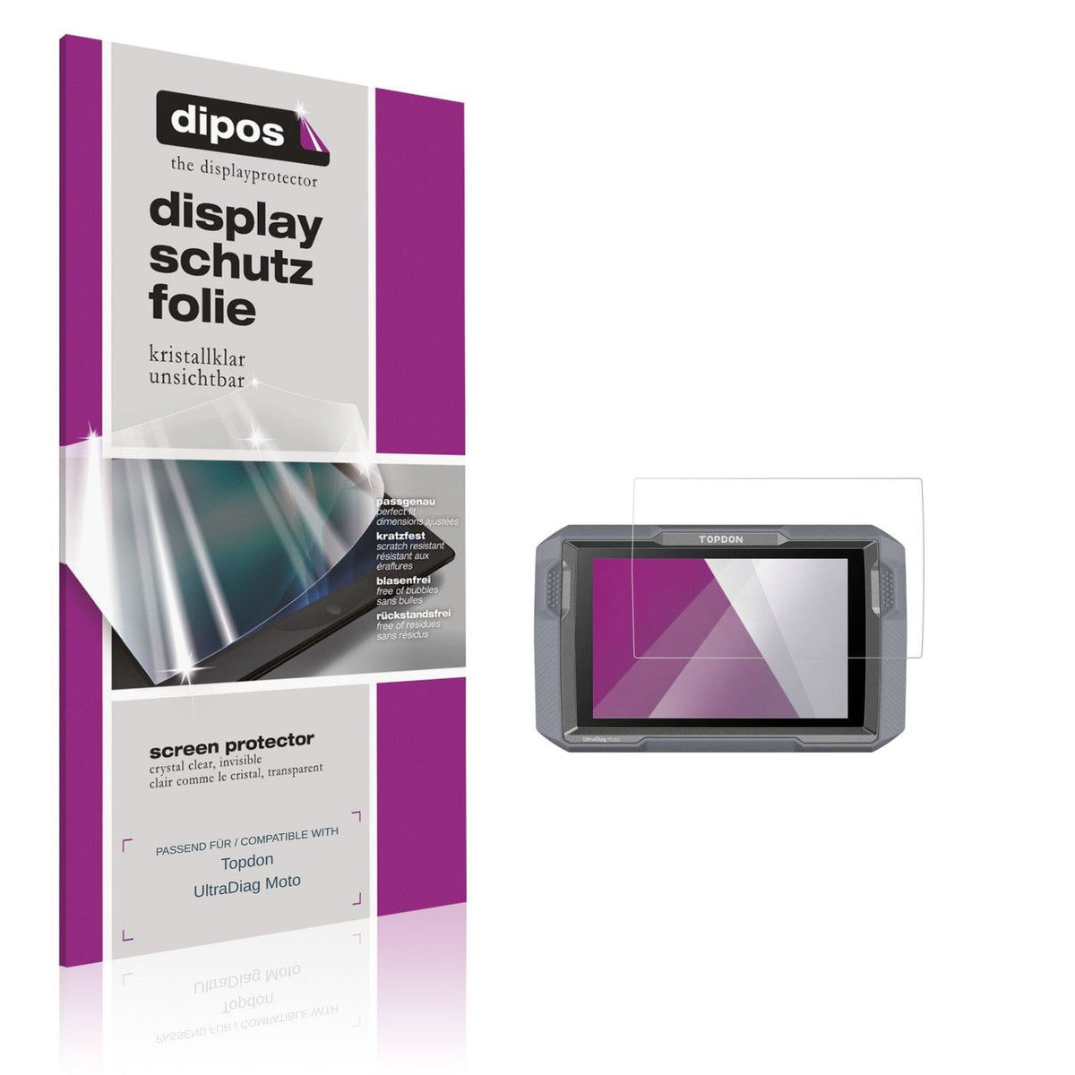 2x Schutzfolie klar für Topdon UltraDiag Moto Display-Schutzfolie