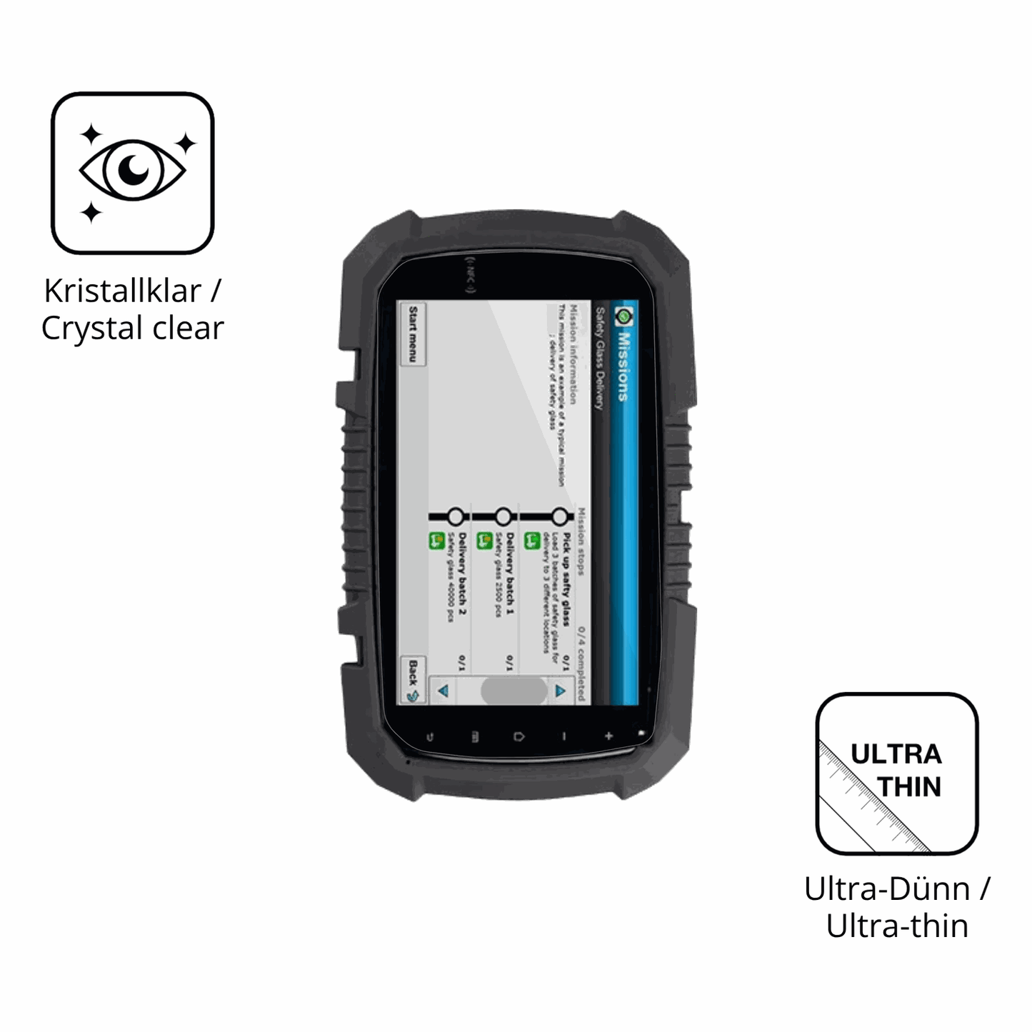 2x Schutzfolie klar für Topicon MDT765 Display-Schutzfolie
