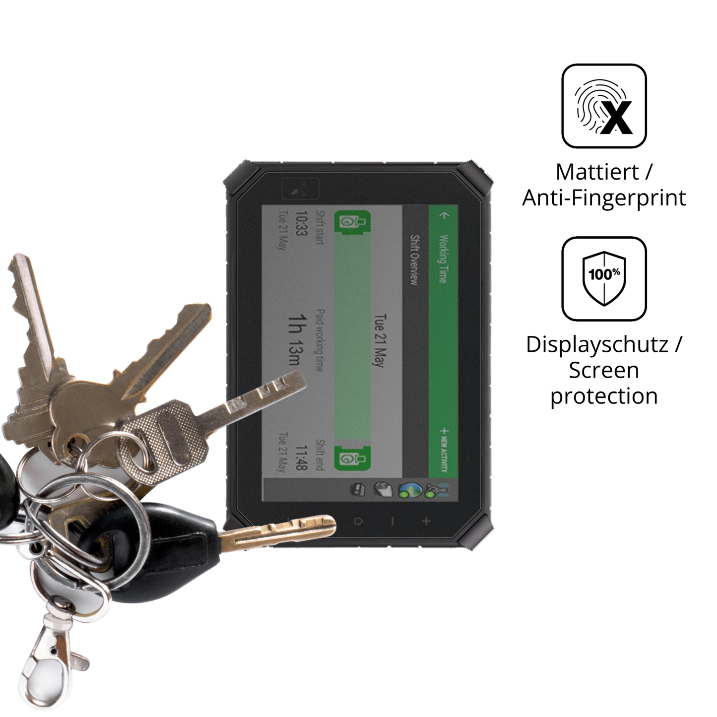 dipos Displayschutz für Topicon MDT864, mattierte Oberfläche, Blickschutzfilter und perfekter Passform