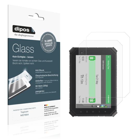 Matte Displayschutzfolie von dipos passend für Topicon MDT864, 9H kratzfest und blasenfrei montiert