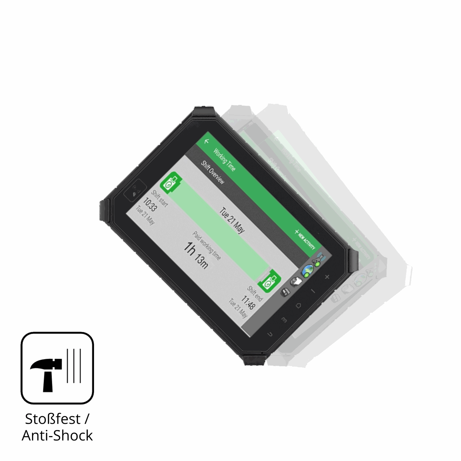 Schutz gegen Kratzer auf dem Topicon MDT864 Glas durch Schlüssel, Stöße gegen die Tischkante oder Stürze