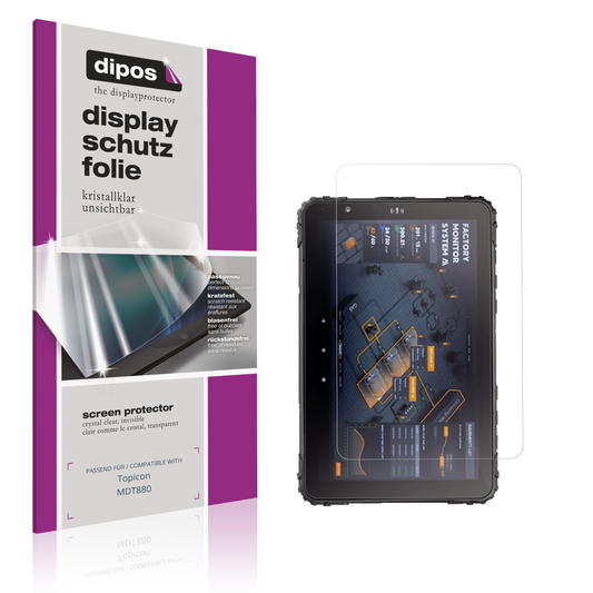 Klare Displayschutzfolie von dipos passend für Topicon MDT880, präziser Zuschnitt und blasenfrei montiert