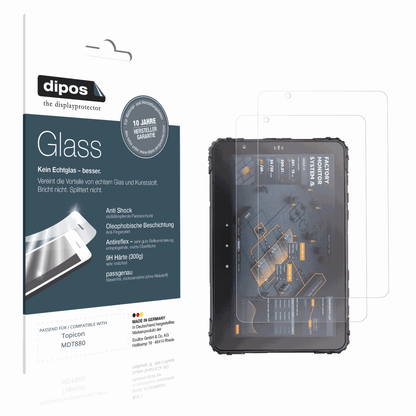 Matte Displayschutzfolie von dipos passend für Topicon MDT880, 9H kratzfest und blasenfrei montiert
