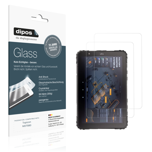 Klare Displayschutzfolie von dipos passend für Topicon MDT880, 9H kratzfest und blasenfrei montiert