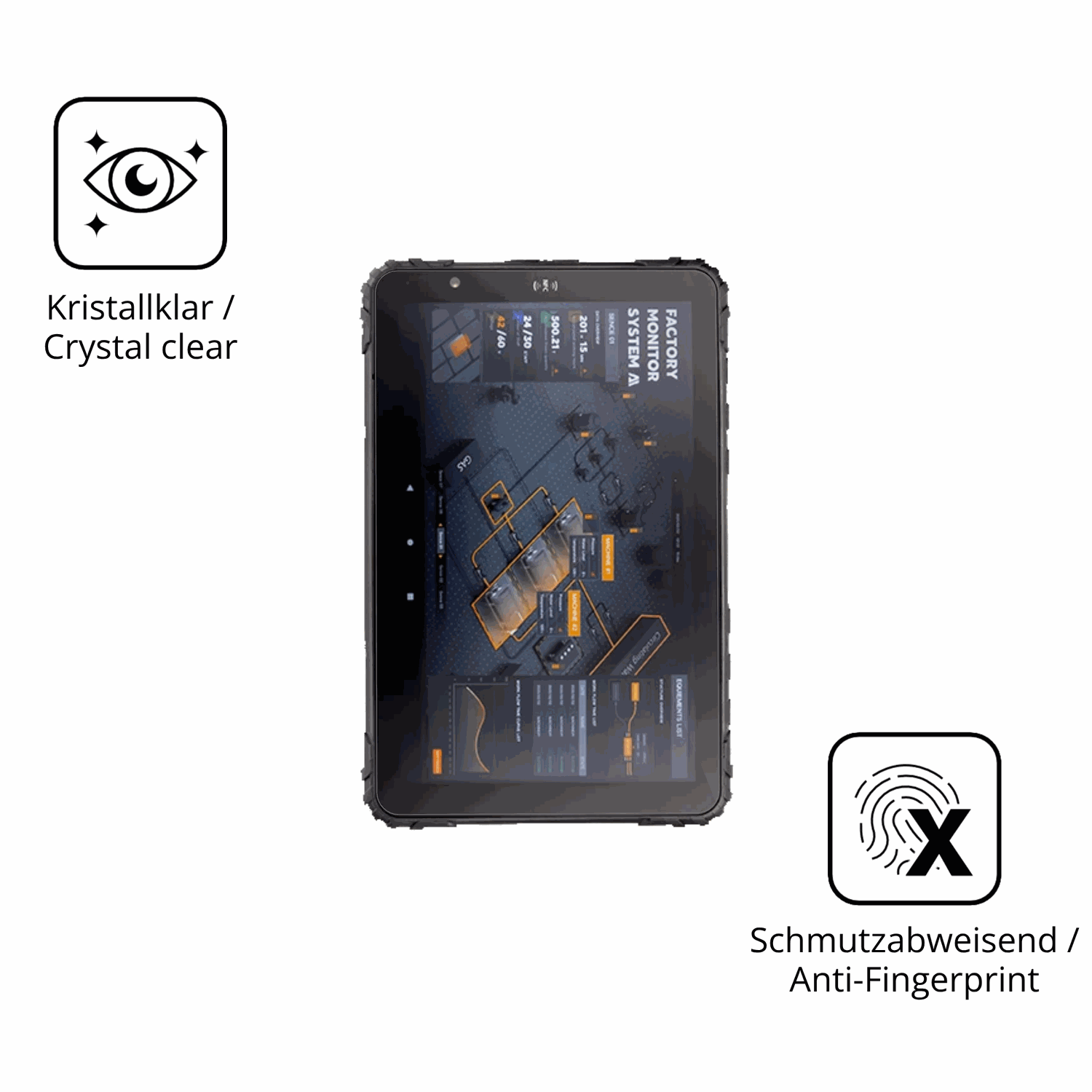 Flexible TPU-Folie passend zugeschnitten für Topicon MDT880, vollständige Abdeckung
