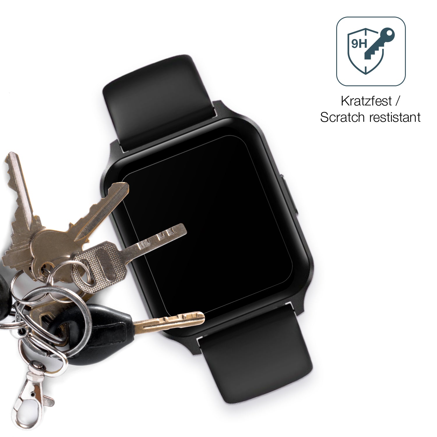 dipos Displayschutz für Touchelex 1,52 Zoll Smartwatch, mattierte Oberfläche, robuste Festigkeit und perfekte Passform